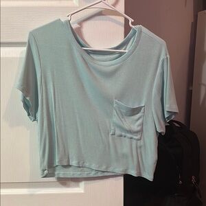 American Eagle Outfitters Green Cropped Relaxed T-Shirt